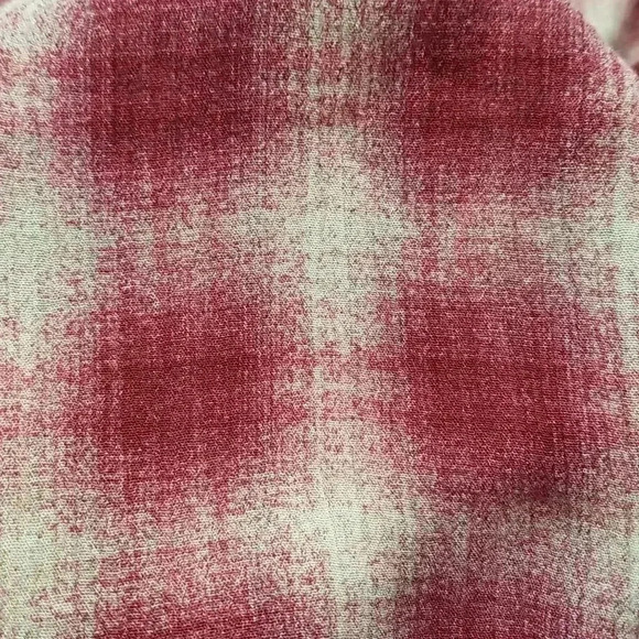 {Anthropologie} Maeve Calavon Peplum Top Burgundy Plaid - Picture 9 of 11